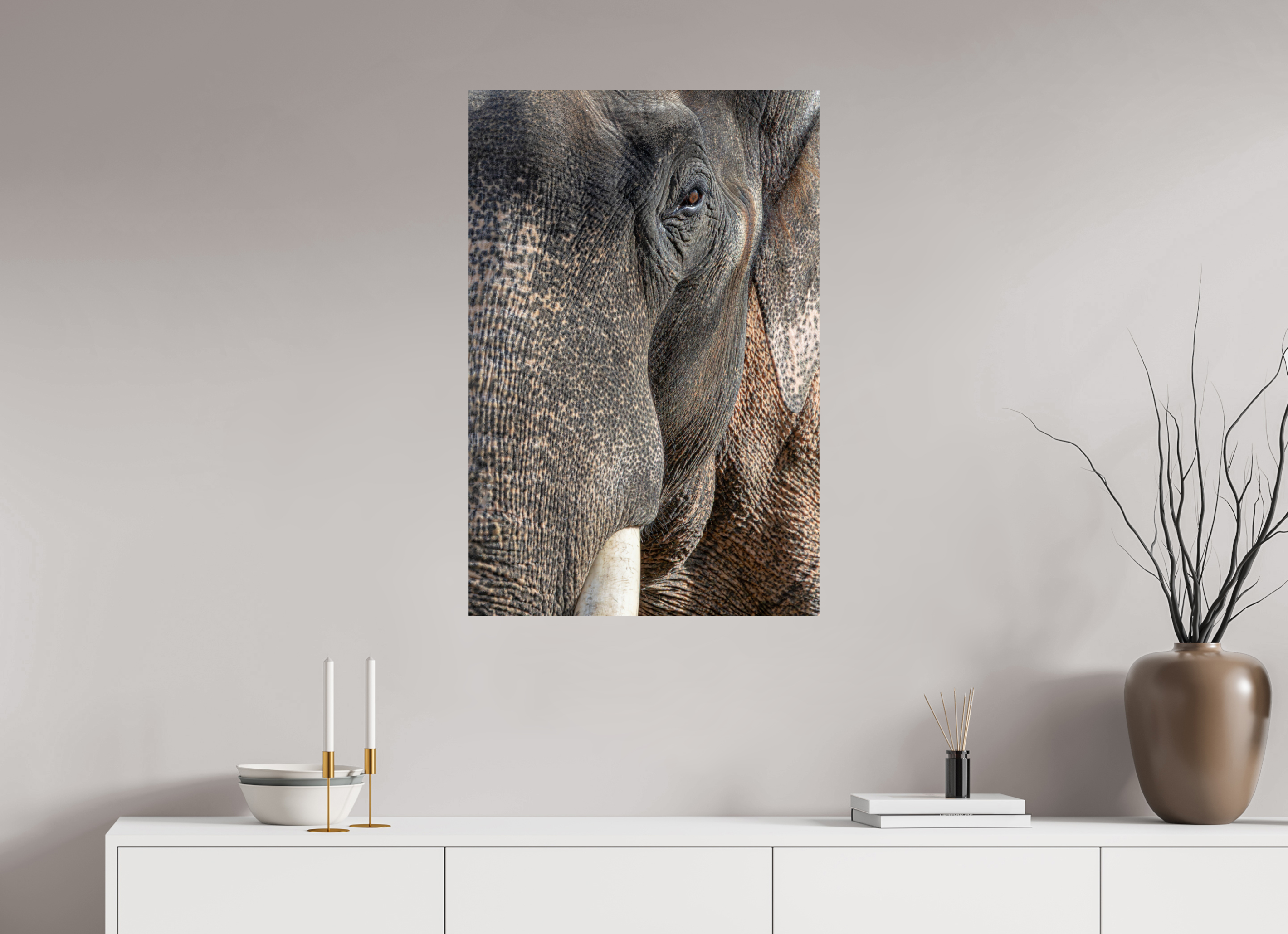 60 x 90 cm, Fine Art Print auf Alu-Dibond Soul of the Elephant
