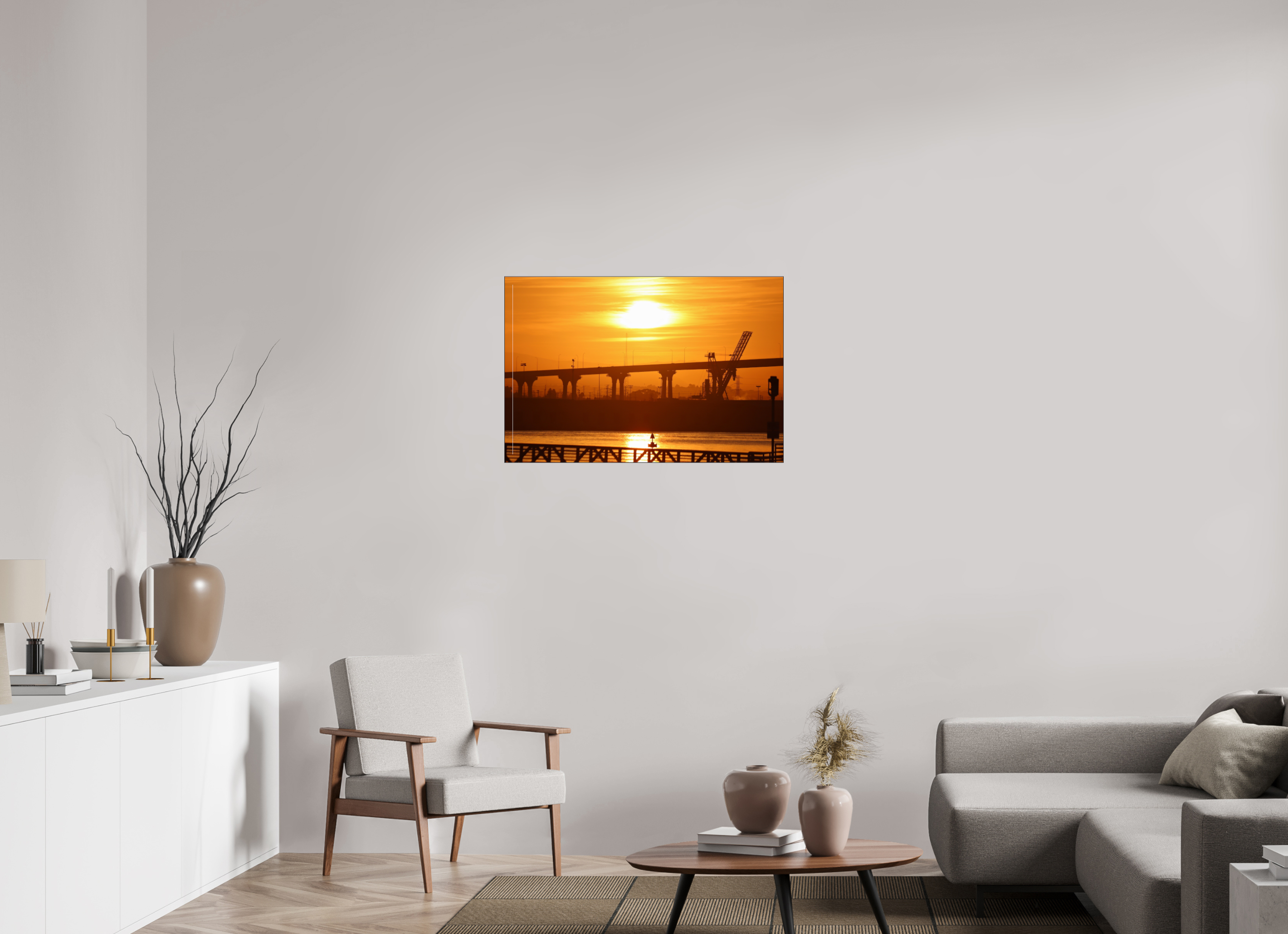 90 x 60 cm, Foto-Abzug hinter Acrylglas glänzend Golden Harbor