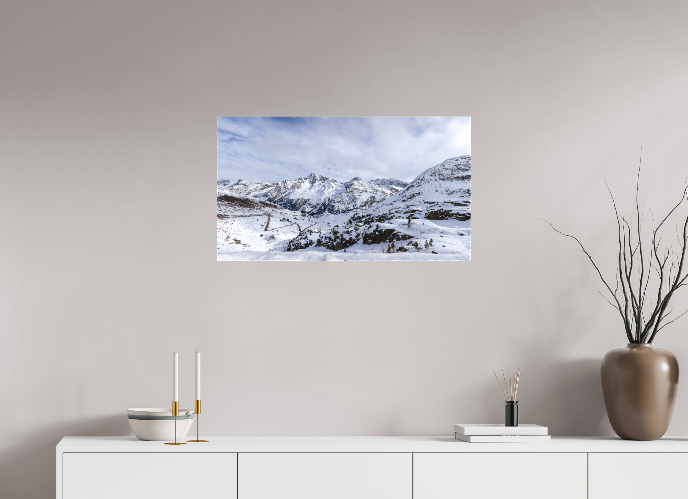 80 x 45 cm, Leinwand Alpine Panorama