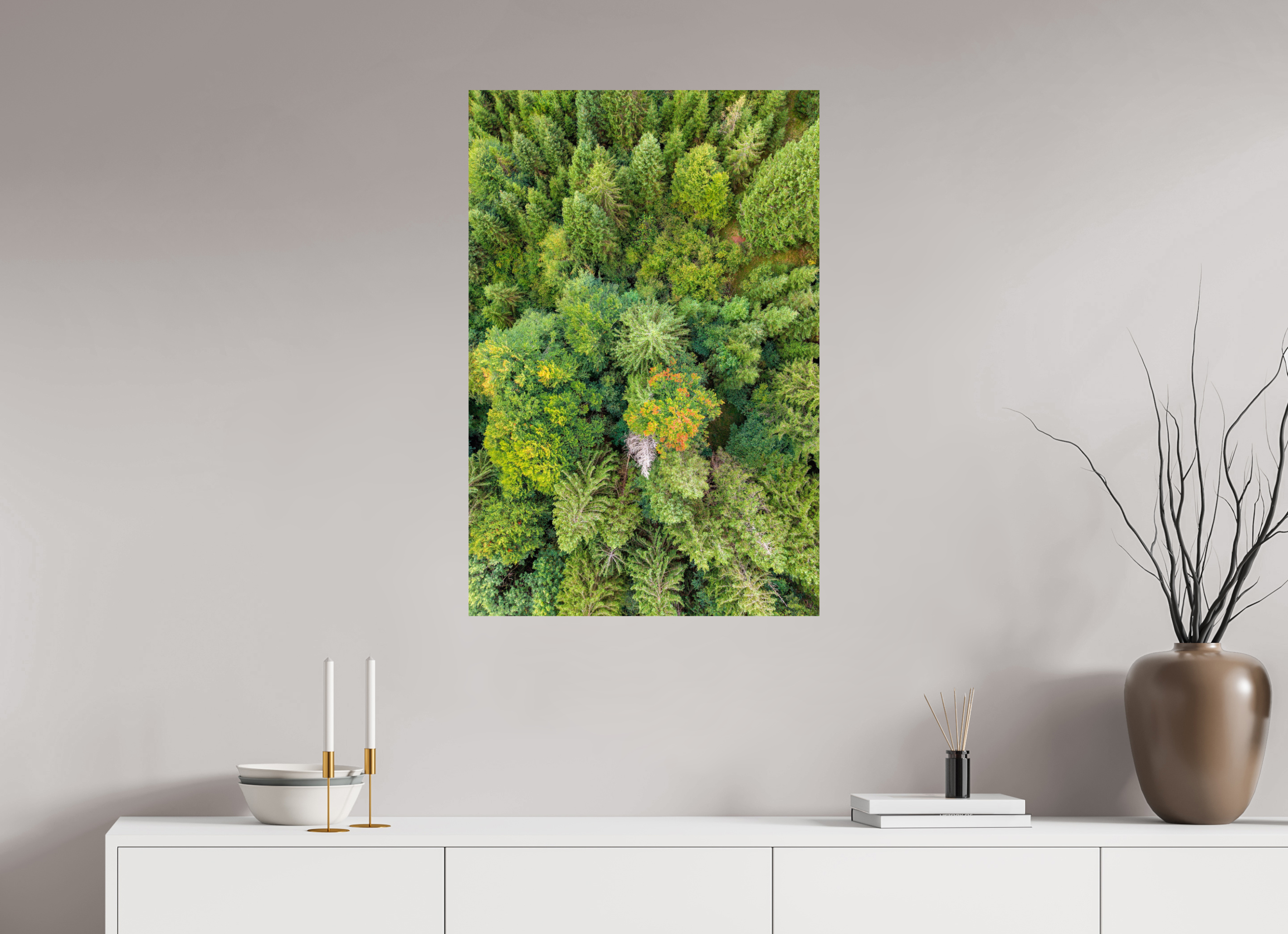 60 x 90 cm, Fine Art Print auf Alu-Dibond Vertical Pines