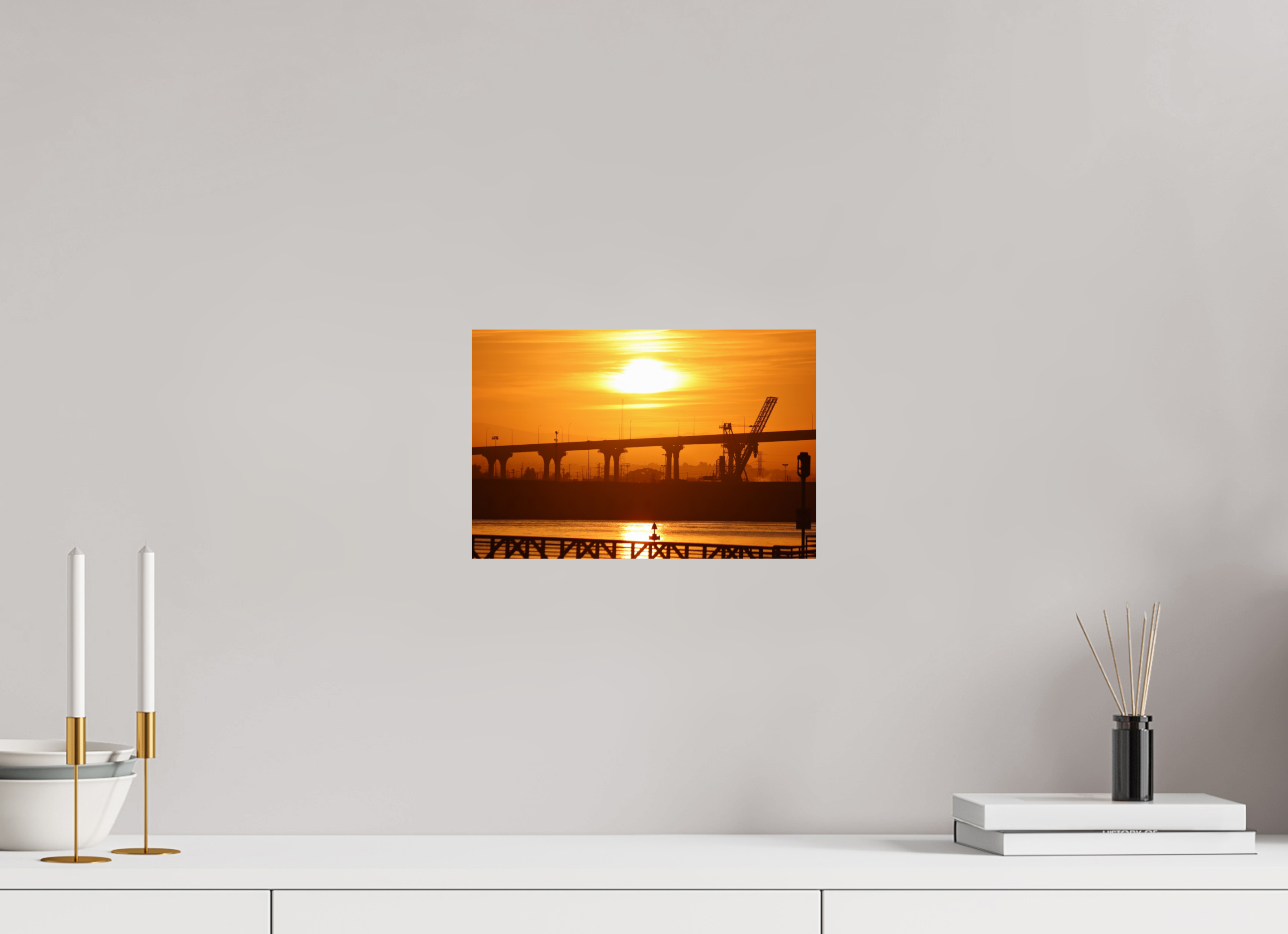 30 x 20 cm, Fine Art Print auf Alu-Dibond Golden Harbor