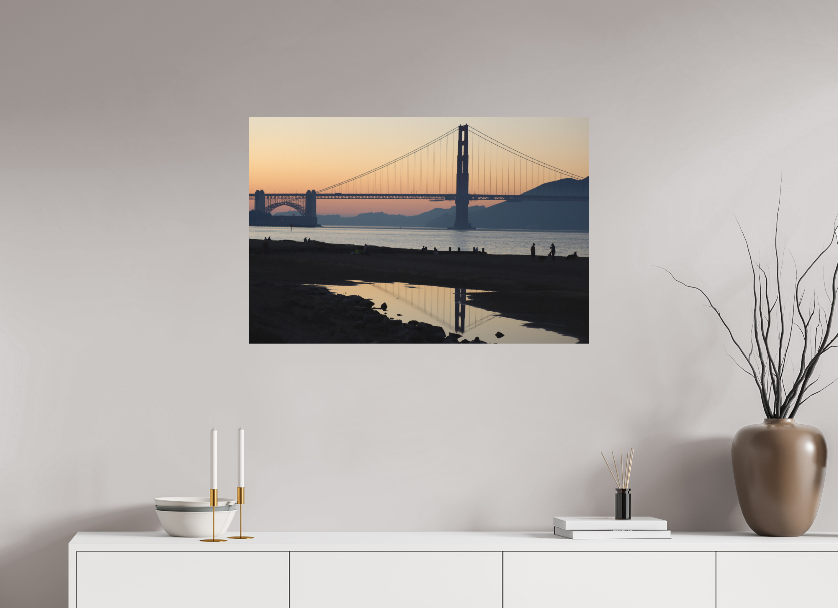 90 x 60 cm, Fine-Art Matt Sunset over the Bay