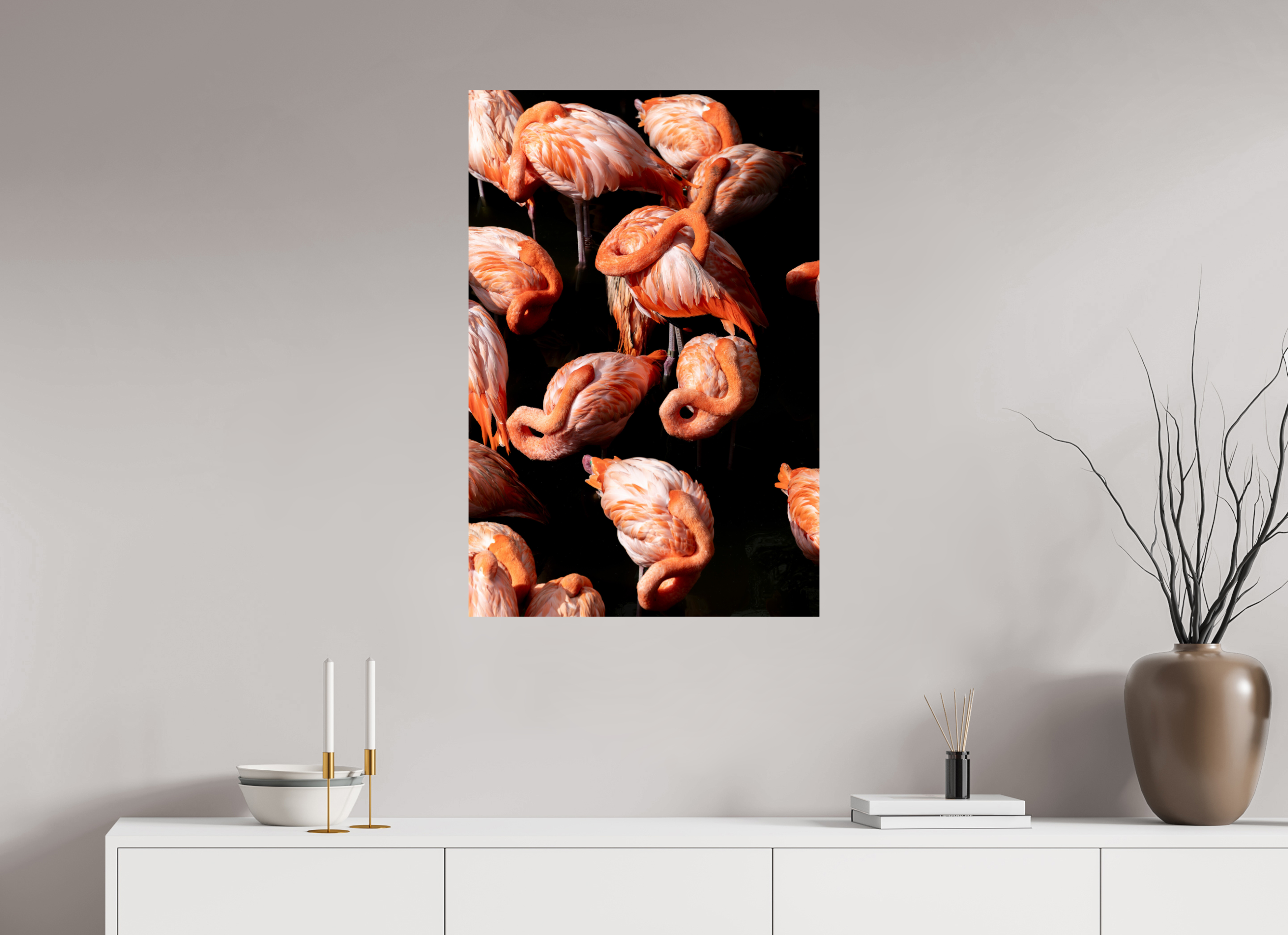 60 x 90 cm, Fine Art Print auf Alu-Dibond Pink on Black