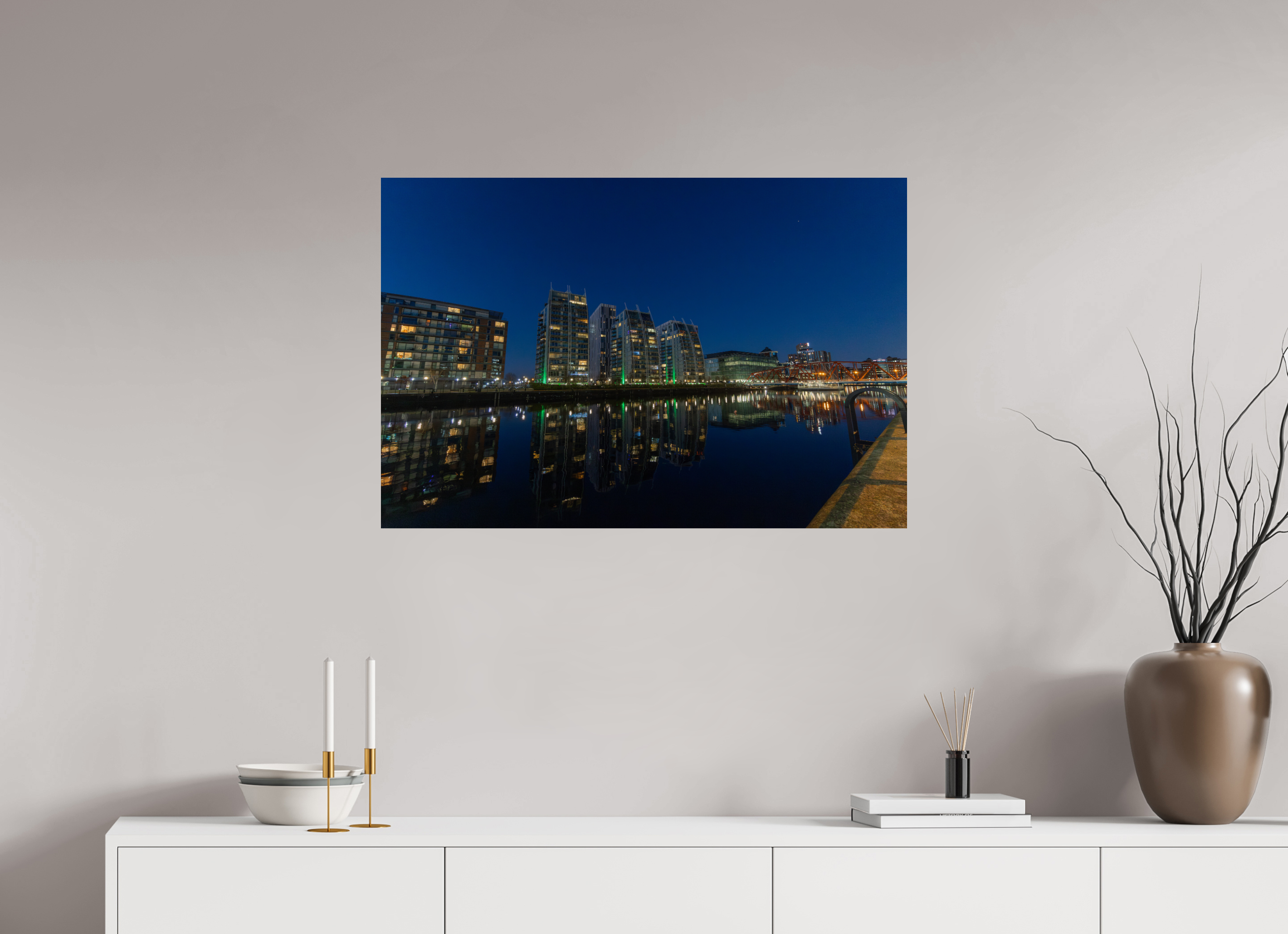 90 x 60 cm, Fine Art Print auf Alu-Dibond Neon Silence