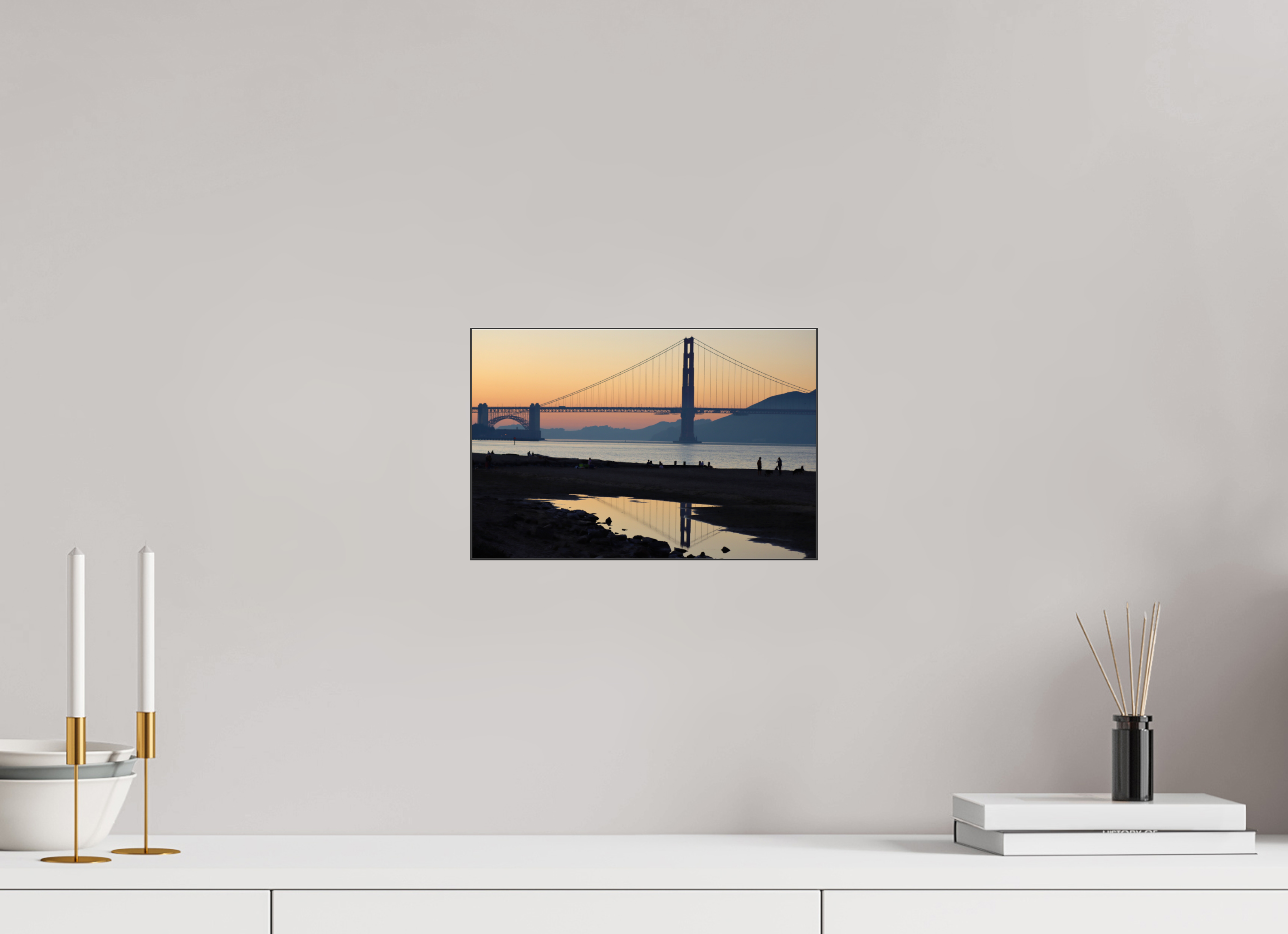 30 x 20 cm, Foto-Abzug hinter Acrylglas glänzend Sunset over the Bay
