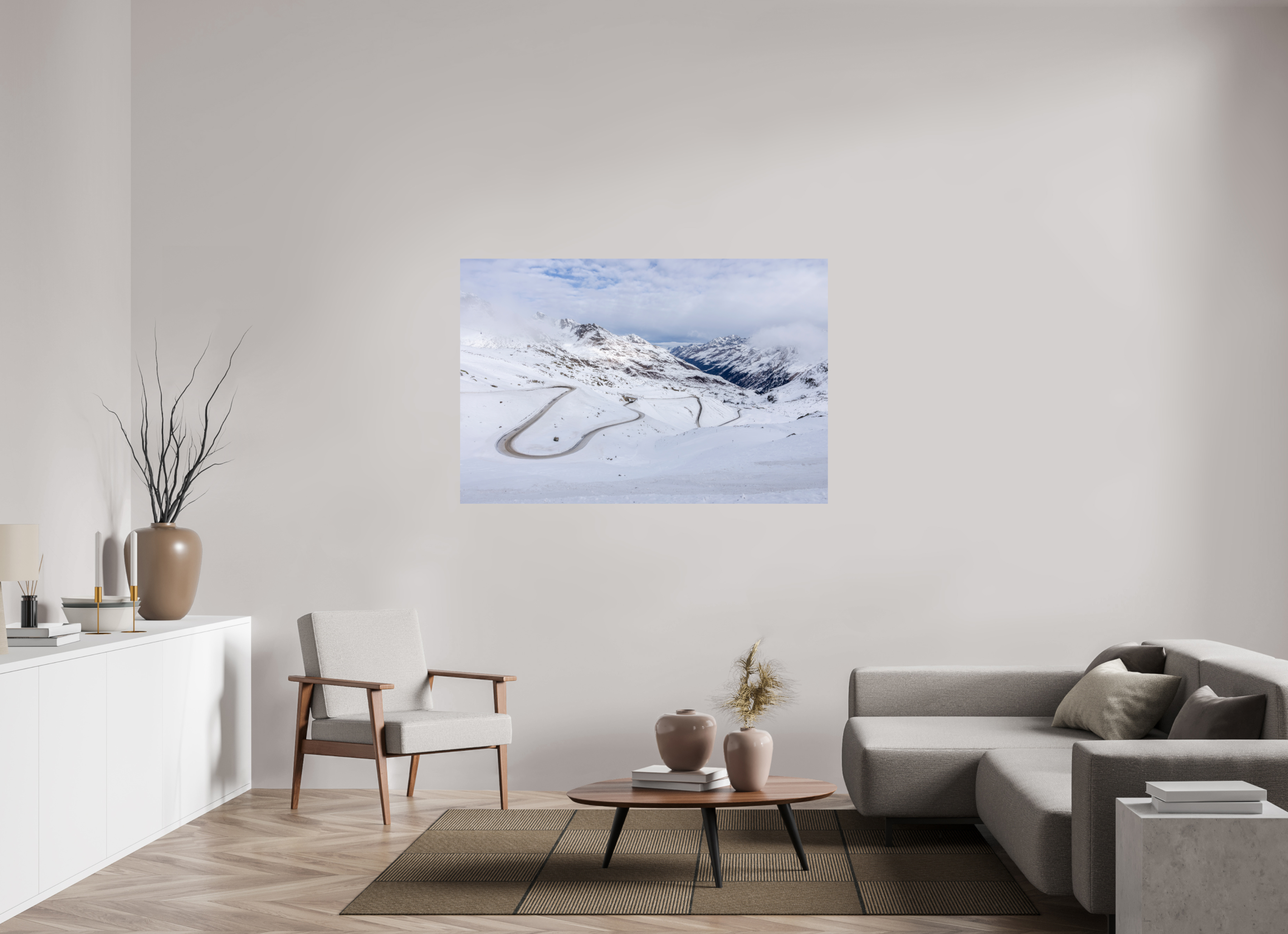 150 x 100 cm, Fine Art Print auf Alu-Dibond Frozen Route