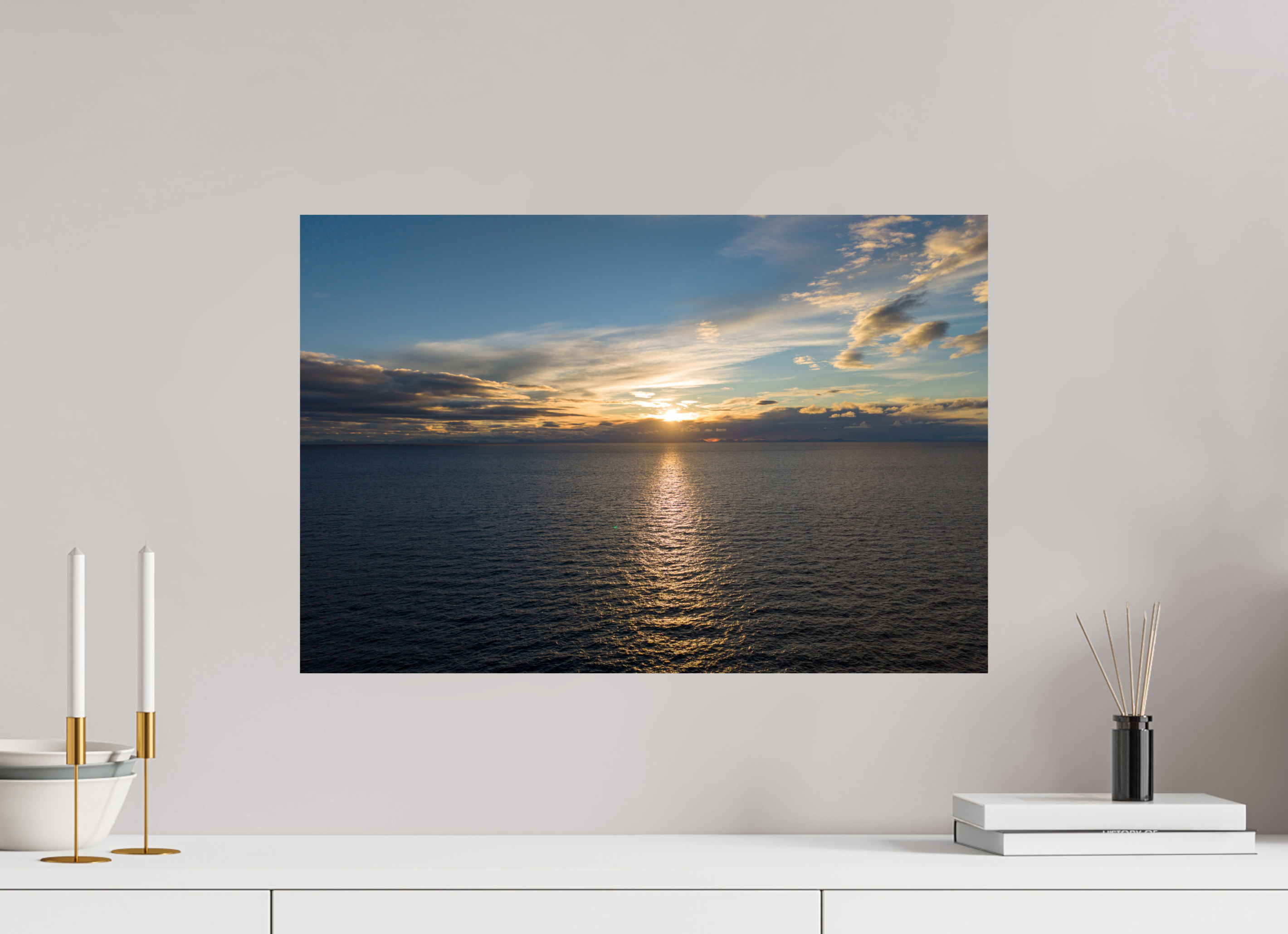 60 x 40 cm, Fine Art Print auf Alu-Dibond Ocean Sunrise