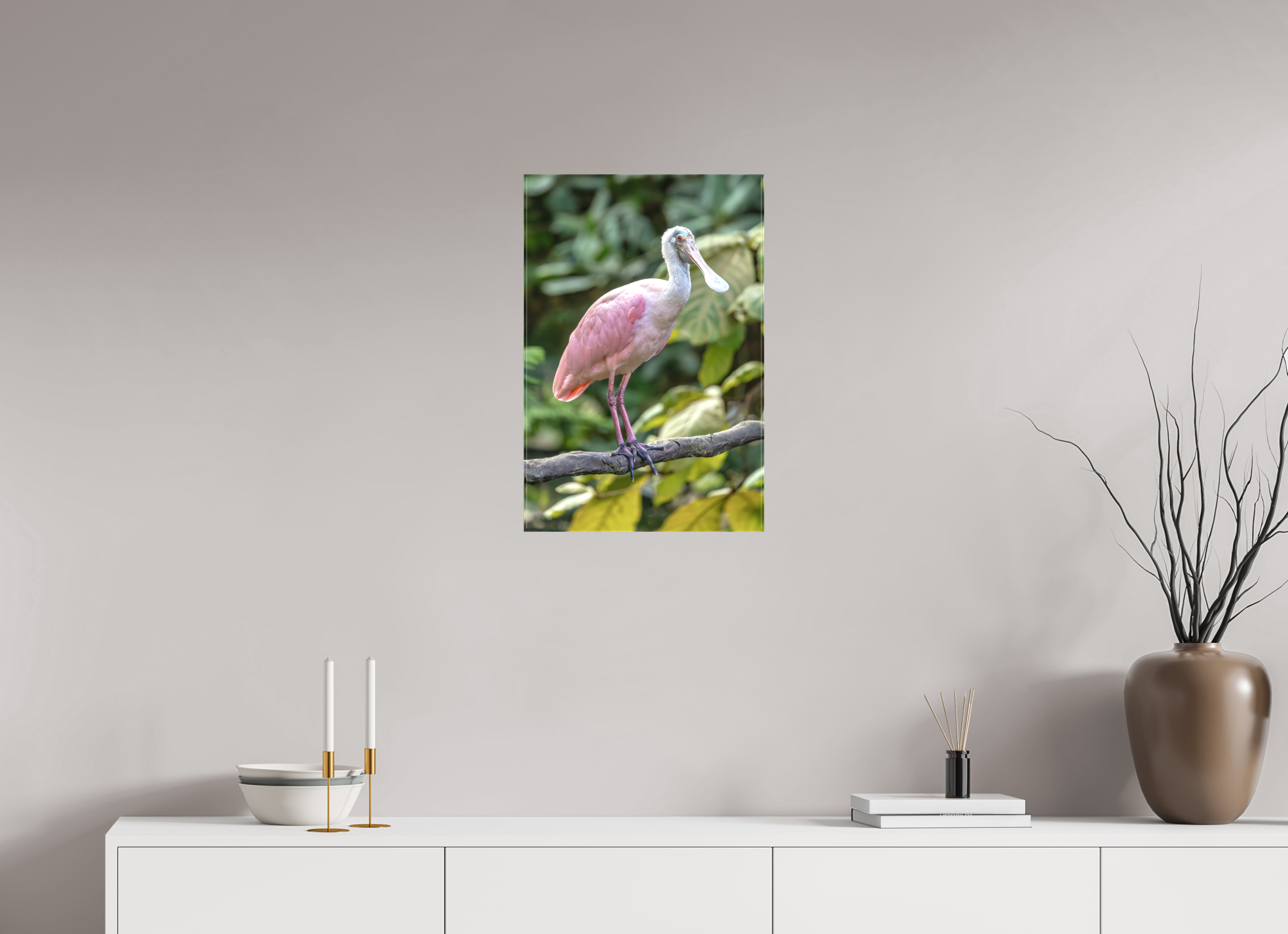 40 x 60 cm, Leinwand Perched in Pink