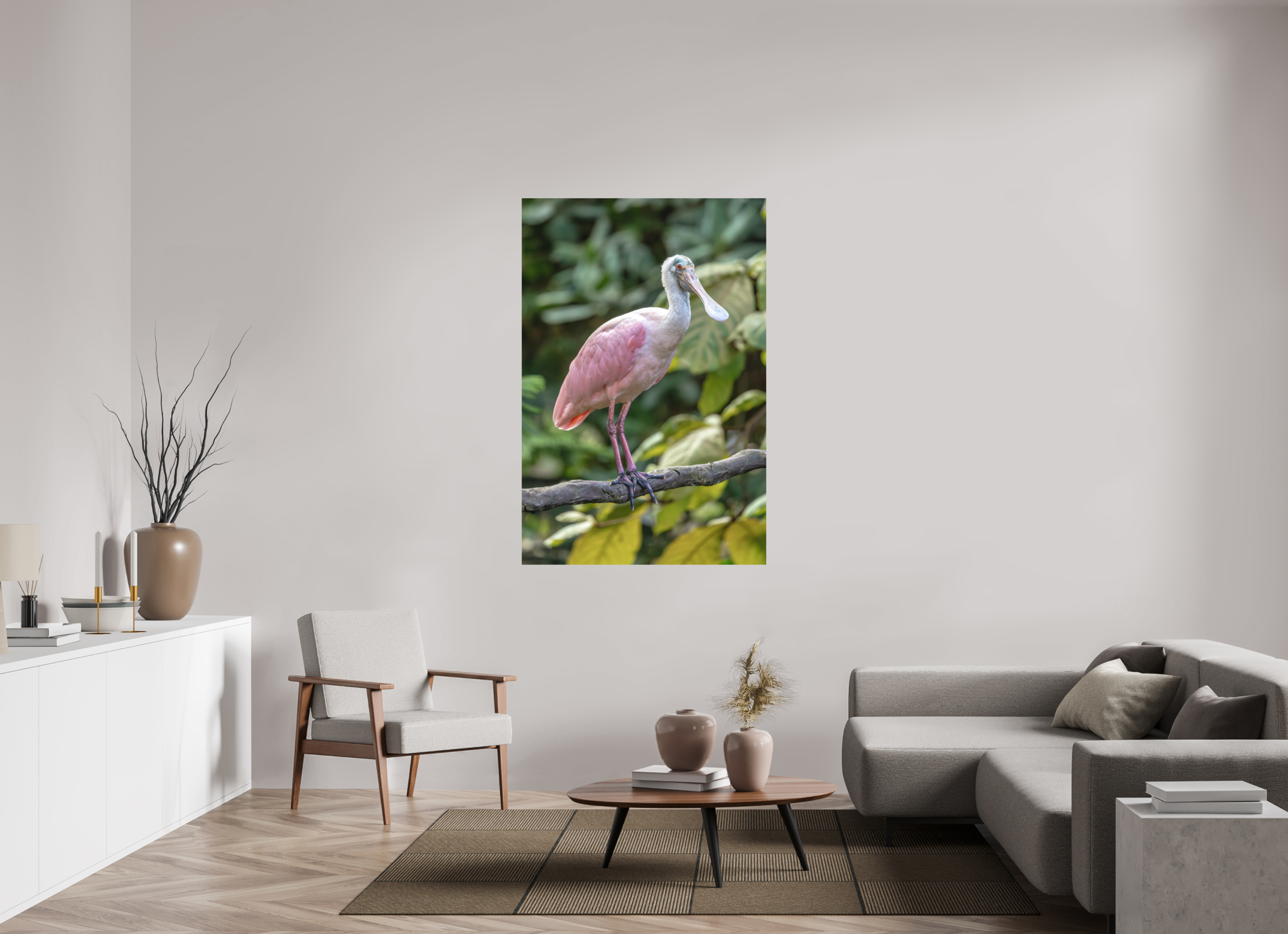 100 x 150 cm, Fine-Art Print Matt Perched in Pink