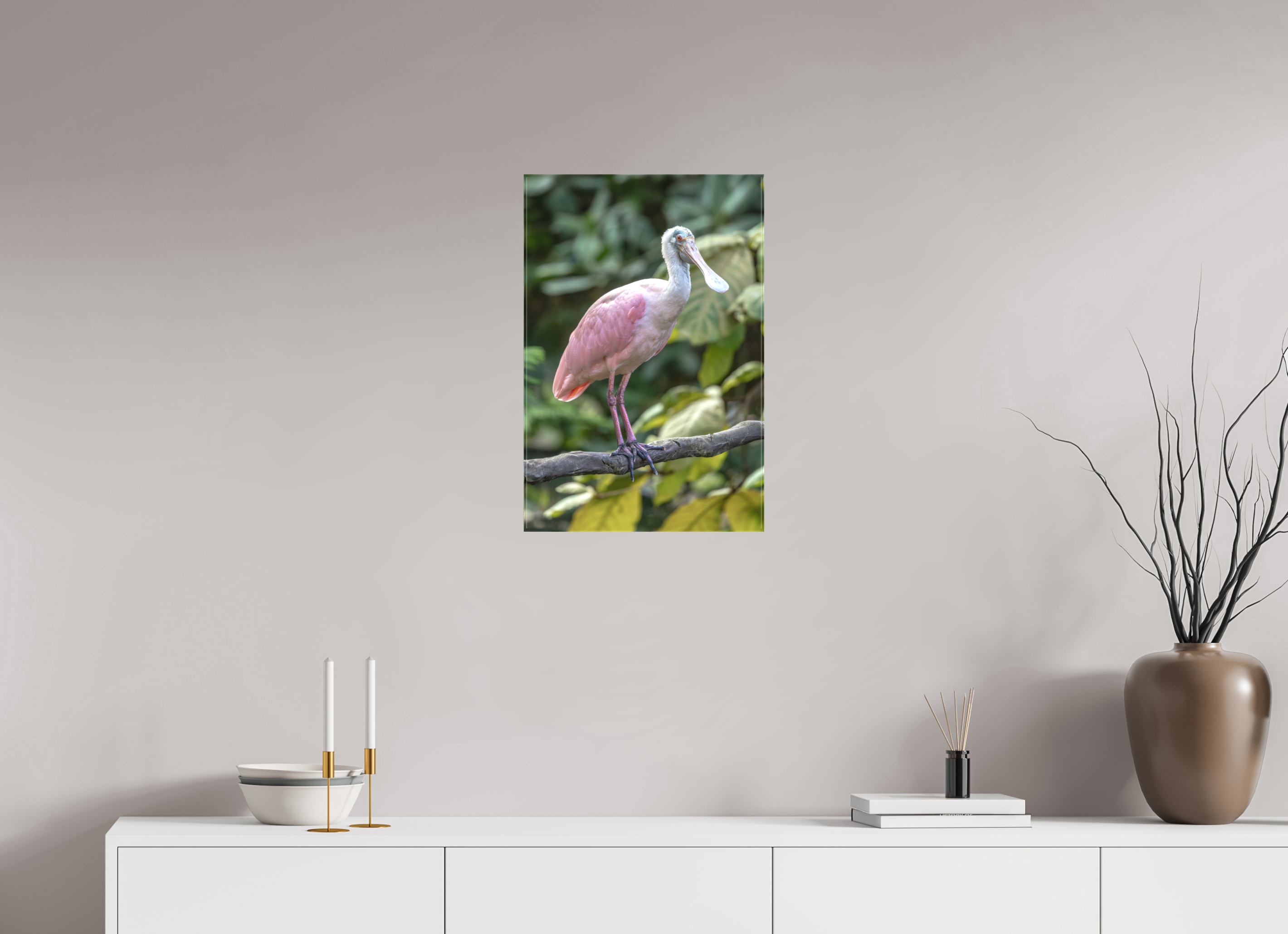 40 x 60 cm, Leinwand Perched in Pink