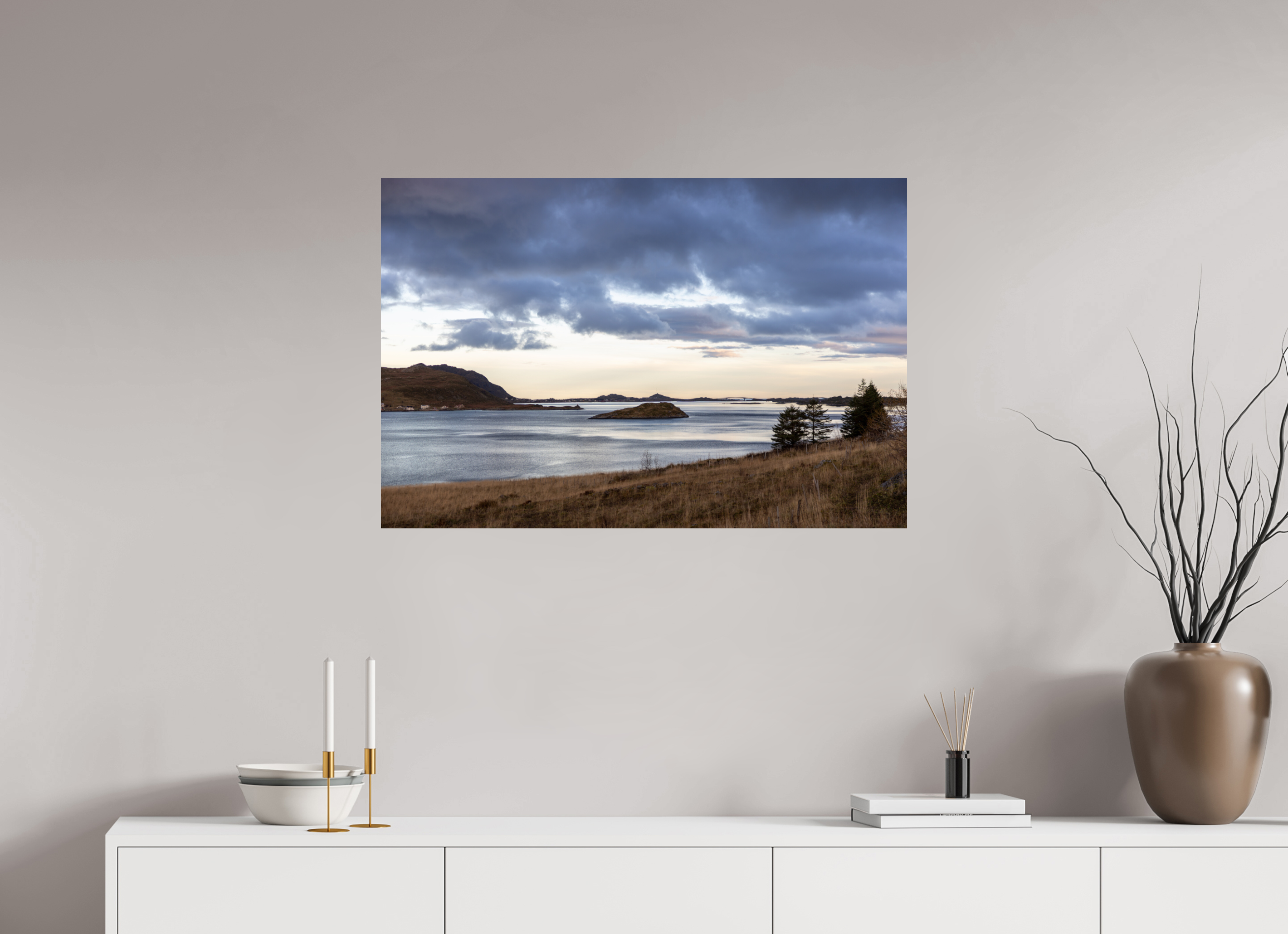 90 x 60 cm, Fine Art Print auf Alu-Dibond Evening Shore