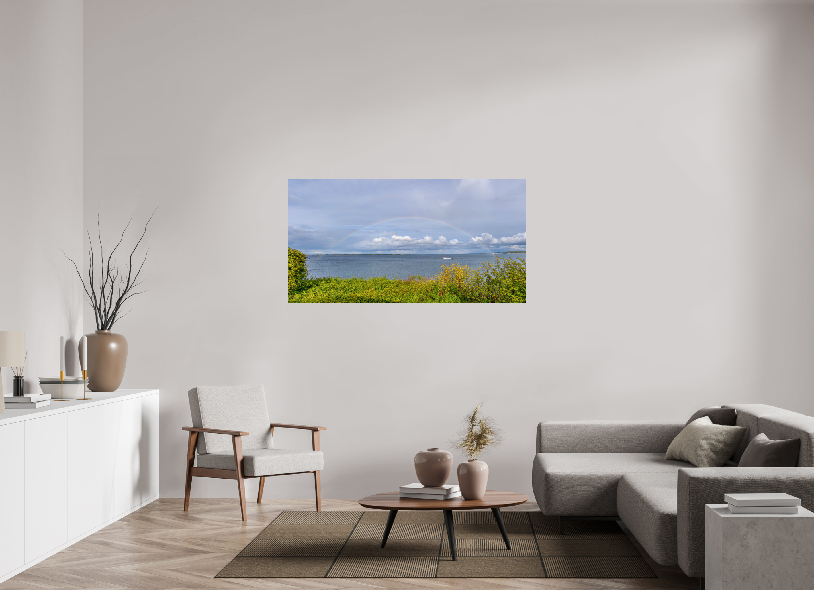 153,8 x 80 cm, Fine Art Print auf Alu-Dibond Painted Horizon