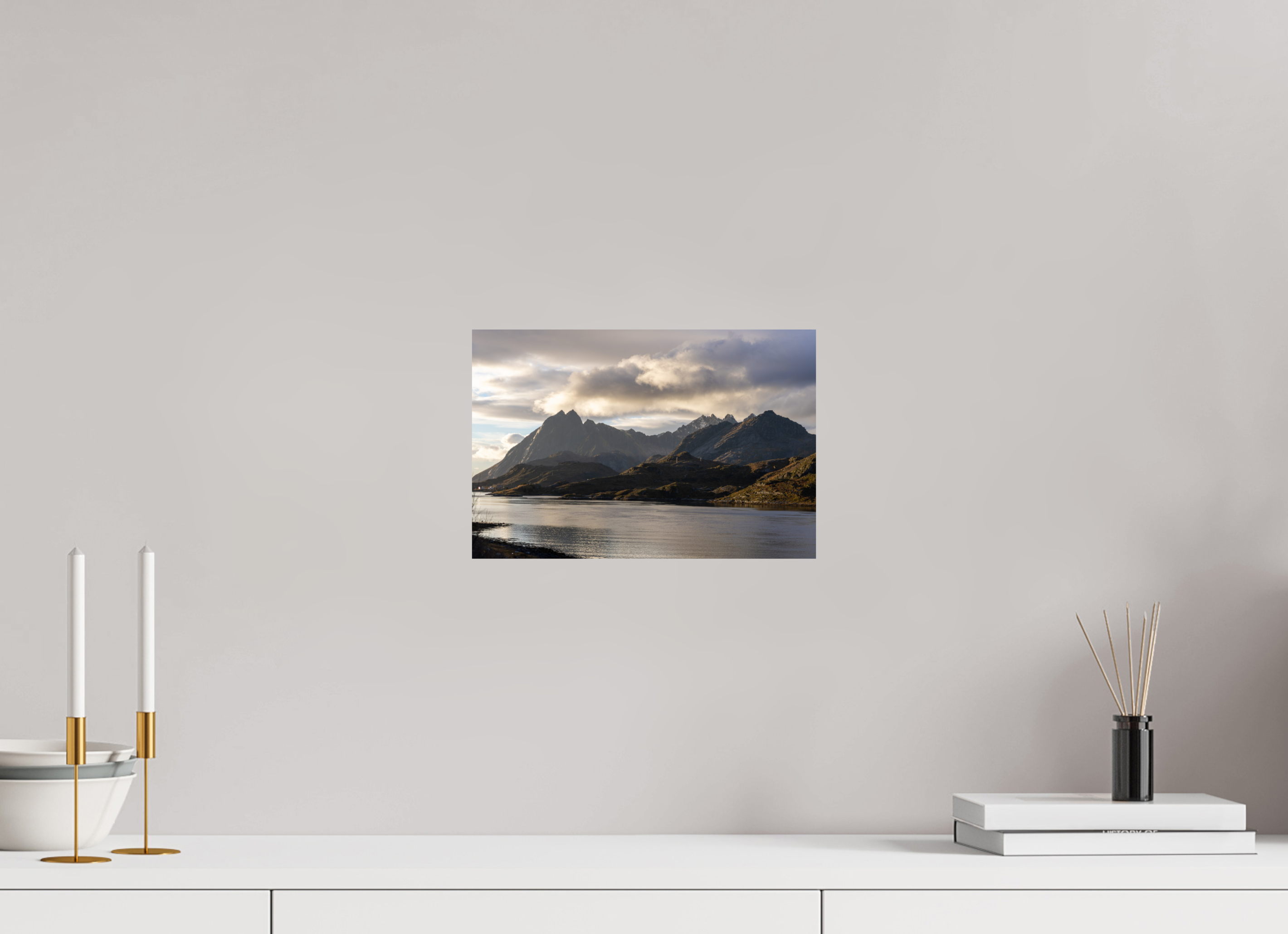 30 x 20 cm, Fine Art Print auf Alu-Dibond Dusk over the Lake