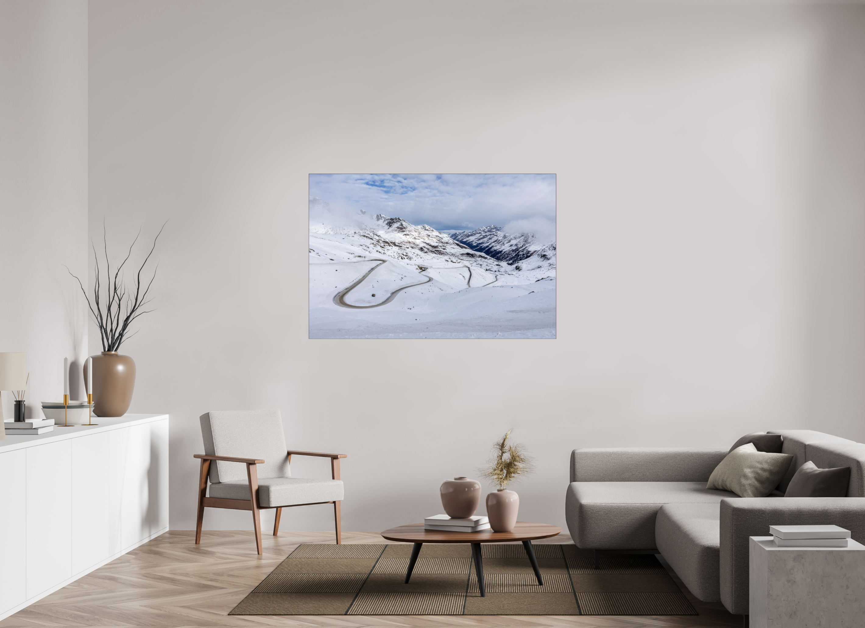 150 x 100 cm, Foto-Abzug hinter Acrylglas glänzend Frozen Route