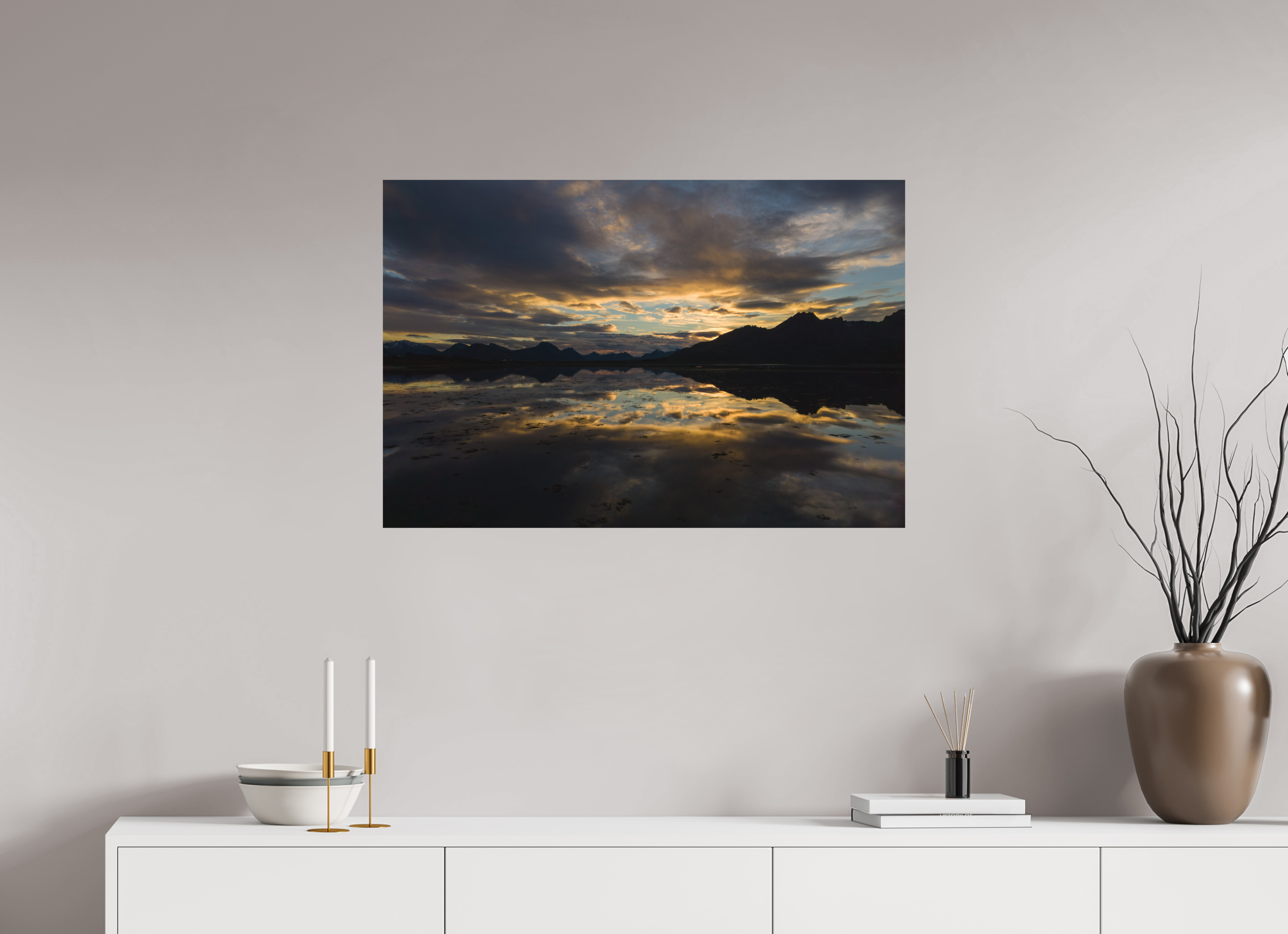 90 x 60 cm, Fine-Art Matt Golden Mirror