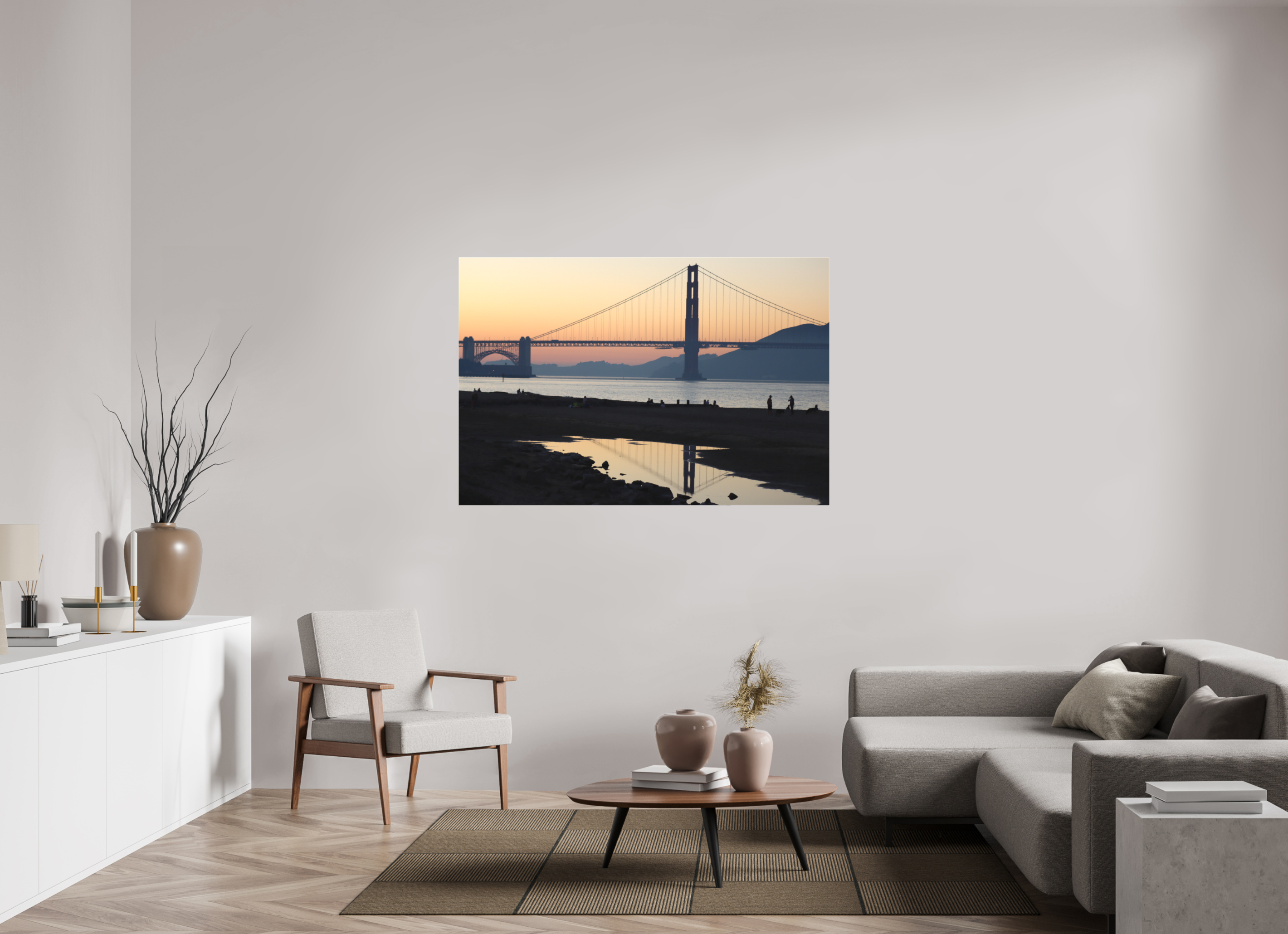 150 x 100 cm, Leinwand Sunset over the Bay