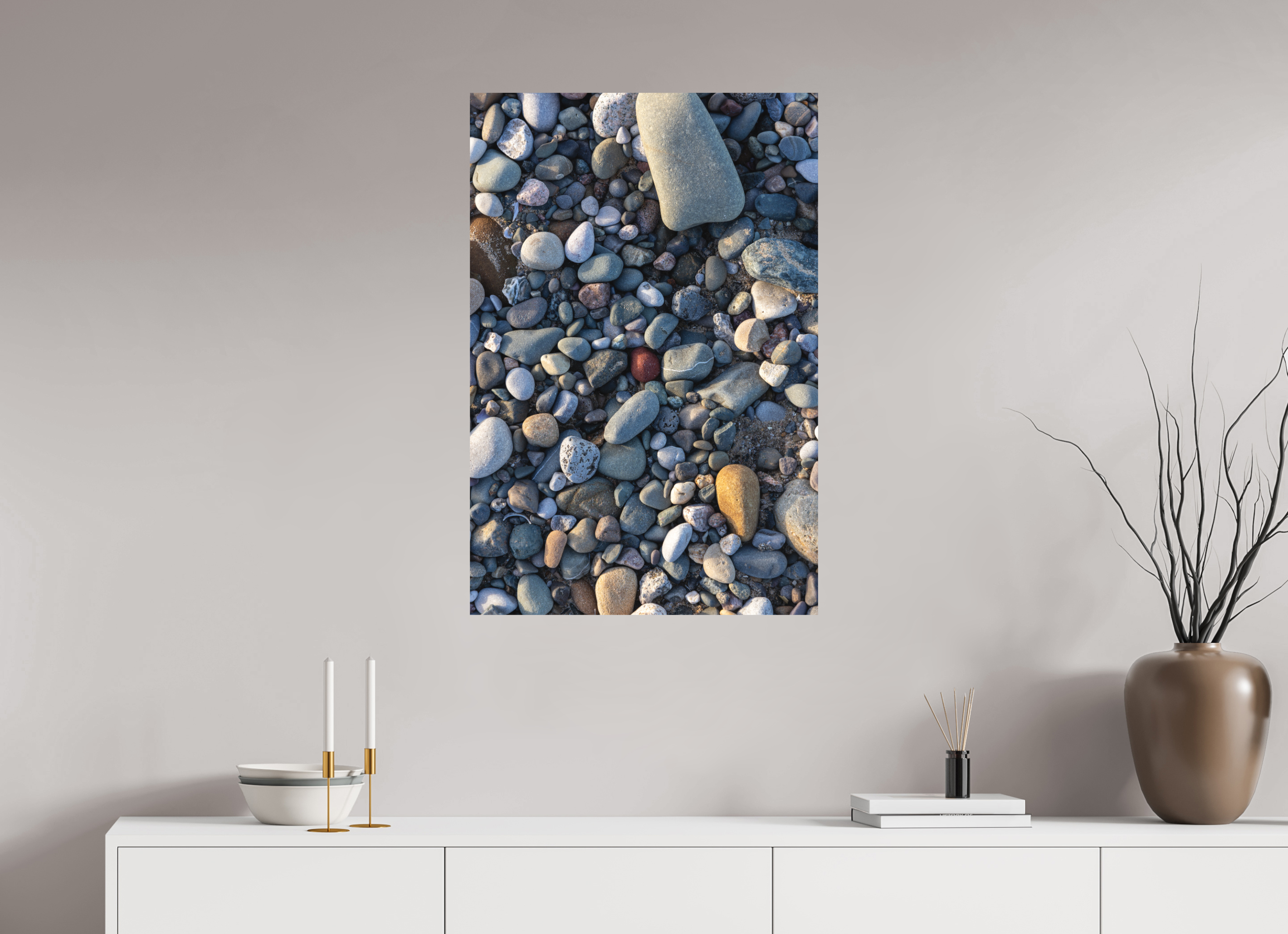 60 x 90 cm, Fine-Art Print Matt Shore of Stones