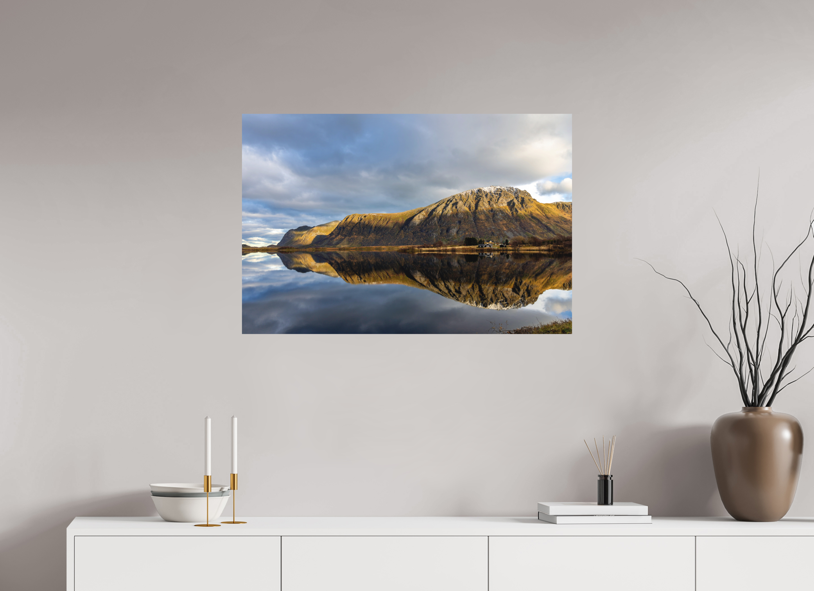 90 x 60 cm, Fine-Art Matt Mirror Mountains